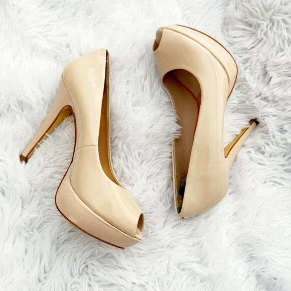TED BAKER | Nude Pink Gold Platform Peep Toe Heels Pumps SVANA5 | Size 6 - Picture 8 of 10